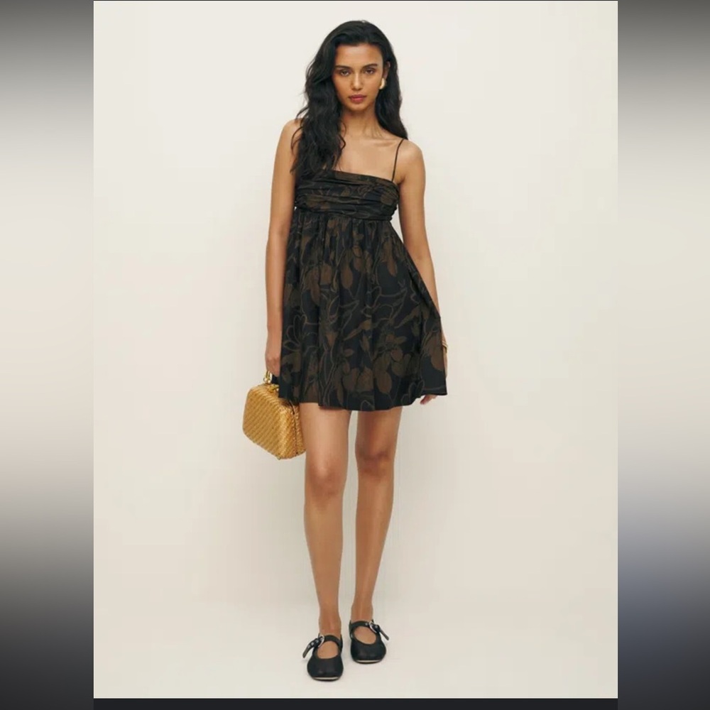NWT Reformation Caterina Dress - Black & Brown - Size 2 - Picture 2 of 11
